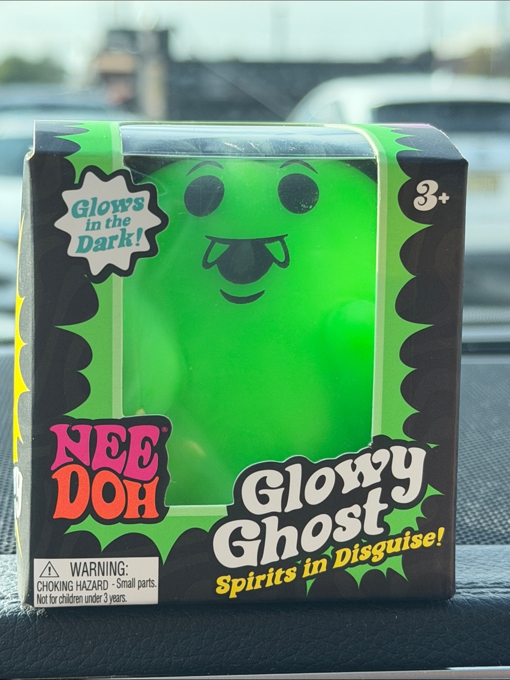 NEEDOH Halloween. Glowy Ghost - Neon Green Glow-In-The-Dark Stress Toy